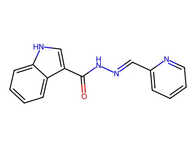 N-[(E)-pyridin-2-ylmethylideneamino]-1H-indole-3-carboxamide structure