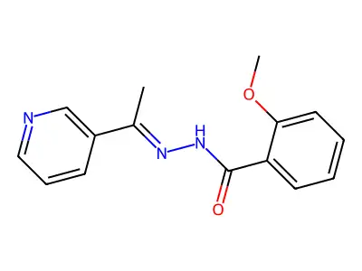 2-methoxy-N-(1-pyridin-3-ylethylideneamino)benzamide structure