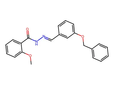 2-methoxy-N-[(3-phenylmethoxyphenyl)methylideneamino]benzamide structure