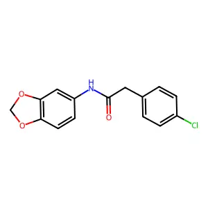 N-(1,3-benzodioxol-5-yl)-2-(4-chlorophenyl)acetamide structure
