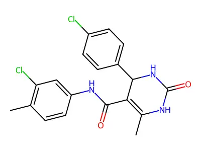 N-(3-chloro-4-methylphenyl)-4-(4-chlorophenyl)-6-methyl-2-oxo-1,2,3,4-tetrahydropyrimidine-5-carboxamide structure