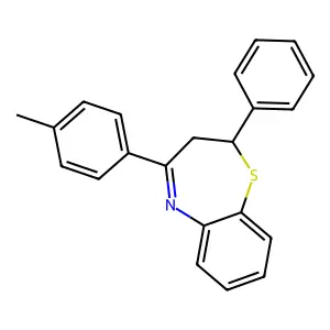 (2S)-4-(4-methylphenyl)-2-phenyl-2,3-dihydro-1,5-benzothiazepine structure