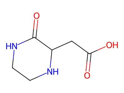 2-[(2S)-3-oxopiperazin-2-yl]acetic acid structure
