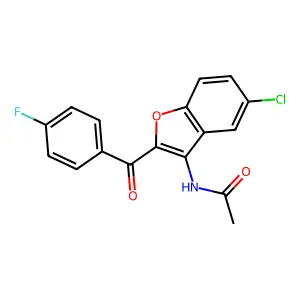N-[5-chloro-2-(4-fluorobenzoyl)-1-benzofuran-3-yl]acetamide structure