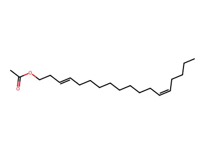 Octadecadienyl acetate, (3E,13Z)- structure