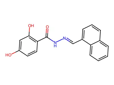 2,4-dihydroxy-N-(naphthalen-1-ylmethylideneamino)benzamide structure