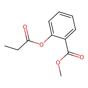 Benzoic acid, 2-(1-oxopropoxy)-, methyl ester structure