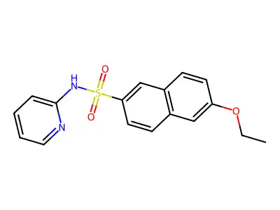 6-ethoxy-N-pyridin-2-ylnaphthalene-2-sulfonamide structure