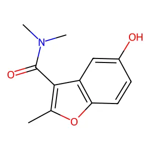 5-hydroxy-N,N,2-trimethyl-1-benzofuran-3-carboxamide structure