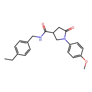 N-[(4-ethylphenyl)methyl]-1-(4-methoxyphenyl)-5-oxopyrrolidine-3-carboxamide structure