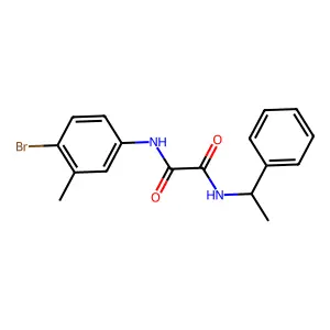 N-(4-bromo-3-methylphenyl)-N'-(1-phenylethyl)oxamide structure