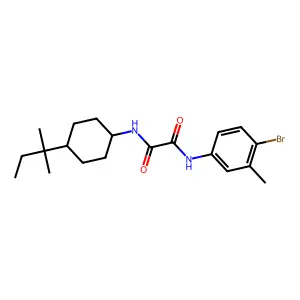 N'-(4-bromo-3-methylphenyl)-N-[4-(2-methylbutan-2-yl)cyclohexyl]oxamide structure