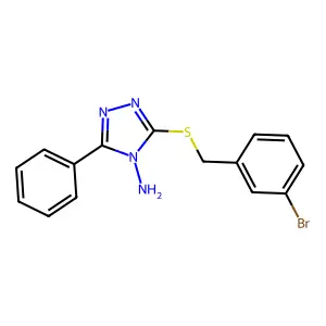 3-[(3-Bromobenzyl)sulfanyl]-5-phenyl-4H-1,2,4-triazol-4-amine structure