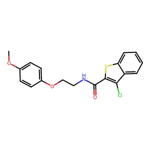 3-chloro-N-[2-(4-methoxyphenoxy)ethyl]-1-benzothiophene-2-carboxamide structure