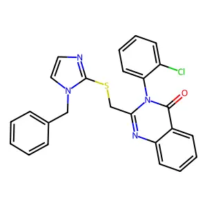 2-[(1-Benzylimidazol-2-yl)sulfanylmethyl]-3-(2-chlorophenyl)quinazolin-4-one structure