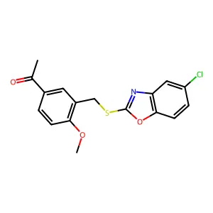 1-[3-[(5-Chloro-1,3-benzoxazol-2-yl)sulfanylmethyl]-4-methoxyphenyl]ethanone structure