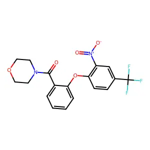4-Morpholinyl[2-[2-nitro-4-(trifluoromethyl)phenoxy]phenyl]methanone structure