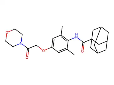 N-[2,6-dimethyl-4-(2-morpholin-4-yl-2-oxoethoxy)phenyl]adamantane-1-carboxamide structure