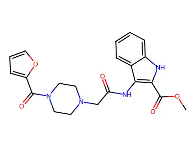 methyl 3-({[4-(furan-2-ylcarbonyl)piperazin-1-yl]acetyl}amino)-1H-indole-2-carboxylate structure