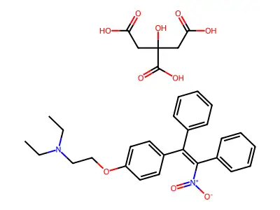 1-(p-(2-(Diethylamino)ethoxy)phenyl)-1,2-diphenyl-2-nitroethylene citrate, (Z)- structure