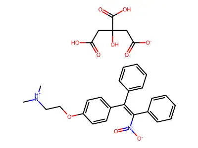 N,N-Dimethyl-2-(p-(beta-nitro-alpha-phenylstyryl)phenoxy)ethylamine citrate structure