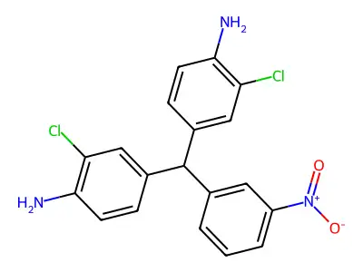 4,4'-[(3-Nitrophenyl)methanediyl]bis(2-chloroaniline) structure