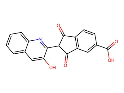 (2S)-2-(3-hydroxyquinolin-2-yl)-1,3-dioxoindene-5-carboxylic acid structure