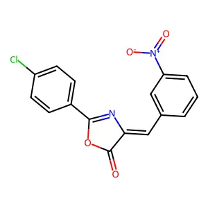 (4Z)-2-(4-chlorophenyl)-4-[(3-nitrophenyl)methylidene]-1,3-oxazol-5-one structure