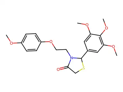 3-[2-(4-Methoxyphenoxy)ethyl]-2-(3,4,5-trimethoxyphenyl)-1,3-thiazolidin-4-one structure