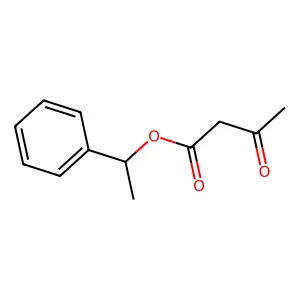 Butanoic acid, 3-oxo-, 1-phenylethyl ester structure