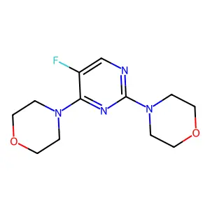 4-(5-Fluoro-2-morpholin-4-ylpyrimidin-4-yl)morpholine structure