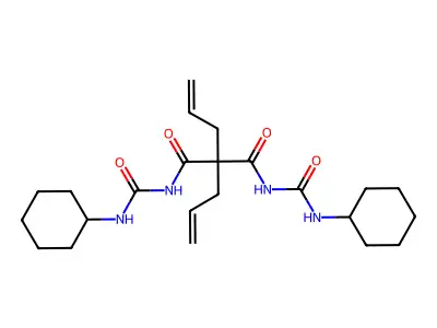 Cyclohexylureide-diallylmalonic acid structure