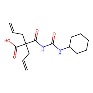 Malonamic acid, N-(cyclohexylcarbamoyl)-2,2-diallyl- structure