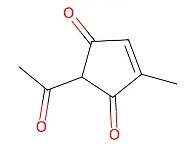 2-Acetyl-4-methylcyclopent-4-ene-1,3-dione structure