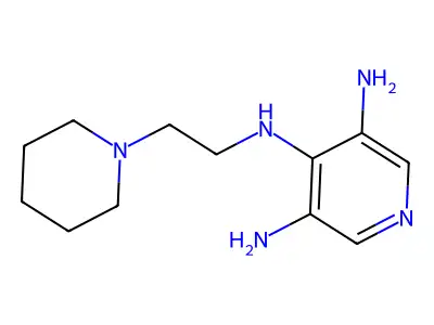 Piperidine, 1-(2-((3,5-diamino-4-pyridyl)amino)ethyl)- structure