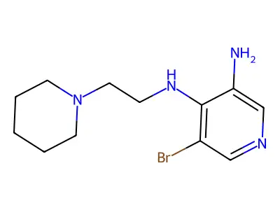 Piperidine, 1-(2-((3-amino-5-bromo-4-pyridyl)amino)ethyl)- structure
