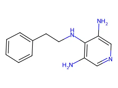 Pyridine, 3,5-diamino-4-(phenethylamino)- structure