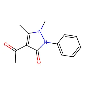 4-acetyl-1,5-dimethyl-2-phenyl-1,2-dihydro-3H-pyrazol-3-one structure