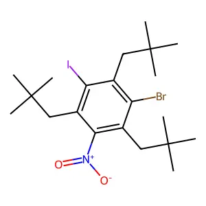 1-Bromo-2,4,6-tris(2,2-dimethylpropyl)-3-iodo-5-nitrobenzene structure