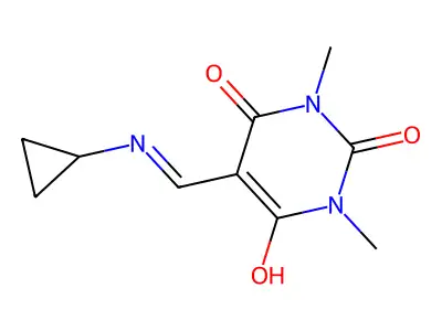 5-[(cyclopropylamino)methylidene]-1,3-dimethylpyrimidine-2,4,6(1H,3H,5H)-trione structure