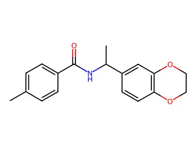 N-[1-(2,3-dihydro-1,4-benzodioxin-6-yl)ethyl]-4-methylbenzamide structure