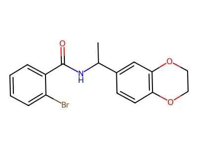 2-bromo-N-[1-(2,3-dihydro-1,4-benzodioxin-6-yl)ethyl]benzamide structure