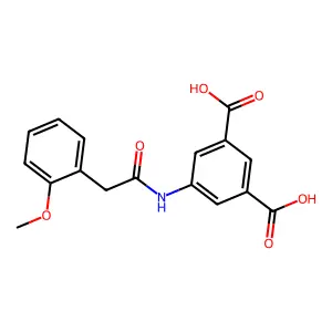 5-{[(2-Methoxyphenyl)acetyl]amino}benzene-1,3-dicarboxylic acid structure
