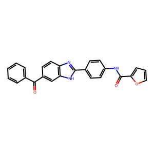 N-[4-(6-benzoyl-1H-benzimidazol-2-yl)phenyl]furan-2-carboxamide structure