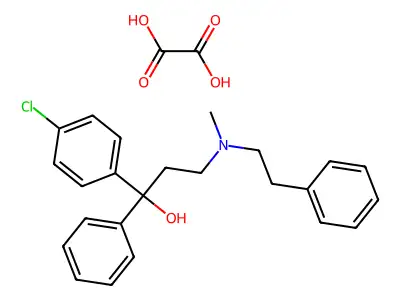 Benzhydrol, 4-chloro-alpha-(2-(methylphenethylamino)ethyl)-, oxalate (1:1) structure