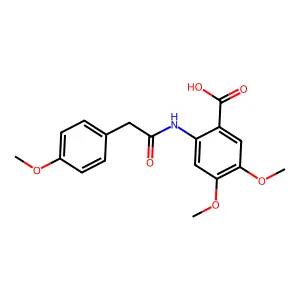 4,5-Dimethoxy-2-{[(4-methoxyphenyl)acetyl]amino}benzoic acid structure