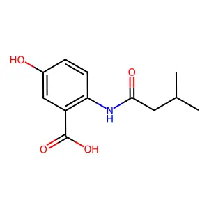 5-Hydroxy-2-[(3-methylbutanoyl)amino]benzoic acid structure