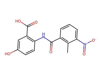 5-Hydroxy-2-{[(2-methyl-3-nitrophenyl)carbonyl]amino}benzoic acid structure