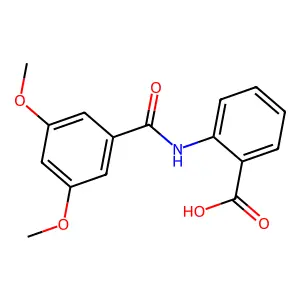 2-{[(3,5-Dimethoxyphenyl)carbonyl]amino}benzoic acid structure