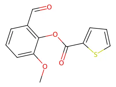 2-Formyl-6-methoxyphenyl thiophene-2-carboxylate structure